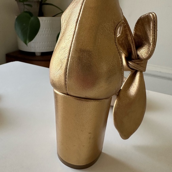 Festa Made in Italy Block Sandal Shoes Open Toes in Gold Size EU 37 1/2 - Picture 9 of 16